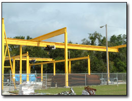 Monorail system for re-bar fabrication yard